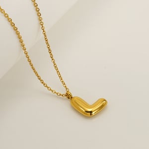 1 Piece Simple Series Daily Letter L Titanium Steel  Gold Color Unisex Pendant Necklaces h5 